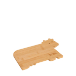 Küchenbrett aus Bambus in kompakter Kuhform Ansicht mit Druckbereich
