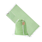 Kordelzugrucksack mit faltbarem Pareo aus recycelter Baumwolle farbe hellgrün erste Ansicht