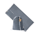 Kordelzugrucksack mit faltbarem Pareo aus recycelter Baumwolle farbe marineblau erste Ansicht