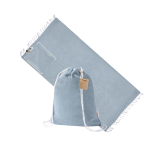 Kordelzugrucksack mit faltbarem Pareo aus recycelter Baumwolle farbe hellblau erste Ansicht