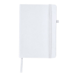A5-Notizbuch mit Kunstleder-Einband und linierten Seiten farbe weiß erste Ansicht