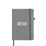 A5-Notizbuch mit Kunstleder-Einband und linierten Seiten Ansicht mit Druckbereich