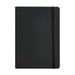 A5-Notizbuch mit flexiblem Einband aus recyceltem Kunstleder, liniert farbe schwarz erste Ansicht