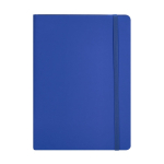 A5-Notizbuch mit flexiblem Einband aus recyceltem Kunstleder, liniert farbe blau erste Ansicht