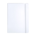 A5-Notizbuch mit flexiblem Einband aus recyceltem Kunstleder, liniert farbe weiß erste Ansicht
