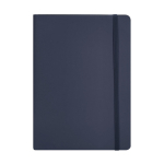 A5-Notizbuch mit flexiblem Einband aus recyceltem Kunstleder, liniert farbe marineblau erste Ansicht