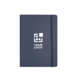 A5-Notizbuch mit flexiblem Einband aus recyceltem Kunstleder, liniert Ansicht mit Druckbereich