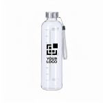 BPA-freie Sportflasche aus Kunststoff mit Hydrationsskala, 1 l Ansicht mit Druckbereich