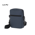 Umhängetasche aus Kunstleder mit DoppelReißverschluss und Polsterung