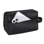 Mehrzweck-Kulturbeutel mit Handschlaufe aus Kunstleder und Fronttasche dritte Ansicht