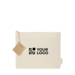 Thermo-Kosmetiktasche aus recycelter Baumwolle mit Reißverschluss Ansicht mit Druckbereich