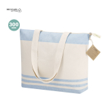 Schultertasche aus recycelter Baumwolle mit Bodenfalte