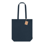 Bio-Baumwolltasche mit Bodenfalte und verstärkten Henkeln 270 g/m² farbe marineblau erste Ansicht