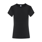 Damen-T-Shirt aus Baumwolle, Kurzarm, 150 g/m² farbe schwarz erste Ansicht