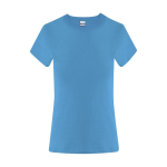 Damen-T-Shirt aus Baumwolle, Kurzarm, 150 g/m² farbe türkis erste Ansicht