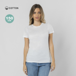 Damen Baumwoll T-Shirt mit kurzen Ärmeln, Rundhals, 150 g/m²
