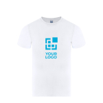 Unisex Kinder-Baumwoll-T-Shirt kurzarm, 150 g/m² Ansicht mit Druckbereich