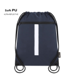 RPET-Kordelzugrucksack mit Fronttasche und reflektierendem Band