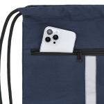 RPET-Kordelzugrucksack mit Fronttasche und reflektierendem Band sechste Ansicht