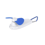 Tragbarer Ventilator mit LED-Taschenlampe und Transportkarabiner farbe blau erste Ansicht