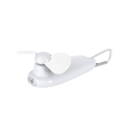 Tragbarer Ventilator mit LED-Taschenlampe und Transportkarabiner farbe weiß erste Ansicht