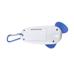 Tragbarer Ventilator mit LED-Taschenlampe und Transportkarabiner zweite Ansicht