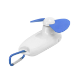 Tragbarer Ventilator mit LED-Taschenlampe und Transportkarabiner dritte Ansicht