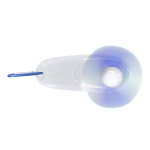 Tragbarer Ventilator mit LED-Taschenlampe und Transportkarabiner vierte Ansicht