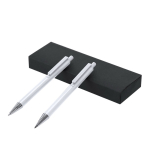 Schreibset mit Bleistift und Kugelschreiber aus recyceltem Alu farbe weiß erste Ansicht