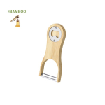 2 in 1 Schäler und Flaschenöffner aus Bambus und Edelstahl