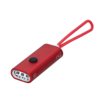Taschenlampe aus recyceltem Aluminium mit 3 LEDs und Silikongriff farbe rot erste Ansicht