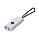 Taschenlampe aus recyceltem Aluminium mit 3 LEDs und Silikongriff farbe silber erste Ansicht