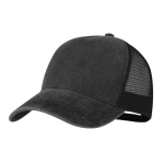5-Panel-Cap im Washed-Look mit atmungsaktivem, verstellbarem Mesh farbe schwarz erste Ansicht