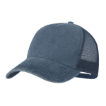 5-Panel-Cap im Washed-Look mit atmungsaktivem, verstellbarem Mesh farbe marineblau erste Ansicht