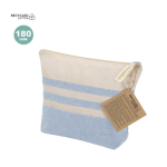 Kulturtasche aus recycelter Baumwolle mit Streifen, Reißverschluss