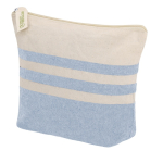 Kulturtasche aus recycelter Baumwolle mit Streifen, Reißverschluss zweite Ansicht