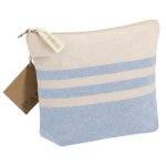 Kulturtasche aus recycelter Baumwolle mit Streifen, Reißverschluss dritte Ansicht