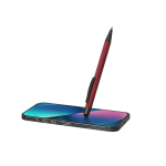 Kugelschreiber mit Touch Pointer aus recyceltem Alu, blaue Tinte vierte Ansicht