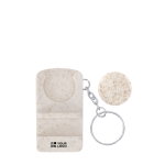 Schlüsselanhänger-Halter aus Weizenstroh mit Einkaufswagenchip Ansicht mit Druckbereich