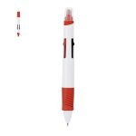 4-Farben-Kugelschreiber mit integriertem Textmarker und Kappe