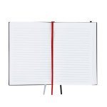 A5-Notizbuch mit Hardcover, 3 Lesezeichenbändern und linierten Seiten vierte Ansicht