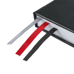 A5-Notizbuch mit Hardcover, 3 Lesezeichenbändern und linierten Seiten sechste Ansicht