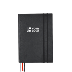 A5-Notizbuch mit Hardcover, 3 Lesezeichenbändern und linierten Seiten Ansicht mit Druckbereich