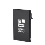 Aluminium-Kartenetui mit Magnethalterung und RFID-Blockierung Ansicht mit Druckbereich