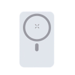 Magnetische Magsafe-Powerbank mit Halterung, 10.000 mAh farbe weiß erste Ansicht