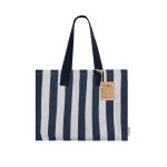 Tasche aus recycelter Baumwolle mit Bodenfalte und langen Henkeln zweite Ansicht