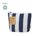 Gestreifte Kulturtasche mit Reißverschluss aus recycelter Baumwolle