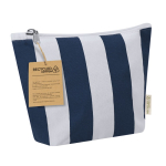 Gestreifte Kulturtasche mit Reißverschluss aus recycelter Baumwolle zweite Ansicht