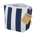 Gestreifte Kulturtasche mit Reißverschluss aus recycelter Baumwolle dritte Ansicht