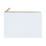 Kosmetiktasche aus Polyester mit goldfarbenem Reißverschluss farbe weiß erste Ansicht